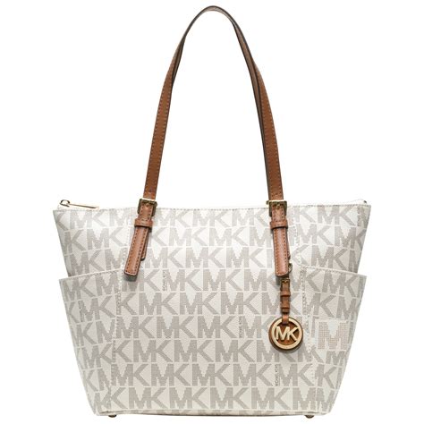 michael kors large bag white leather|small white Michael Kors bag.